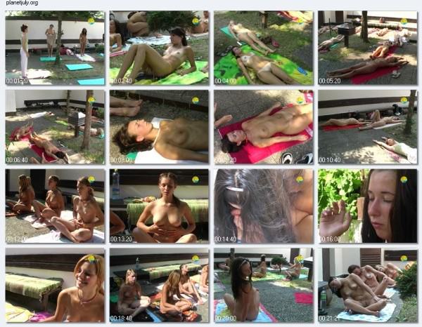 Little girls nudists practice yoga Little girls nudists practice yoga
