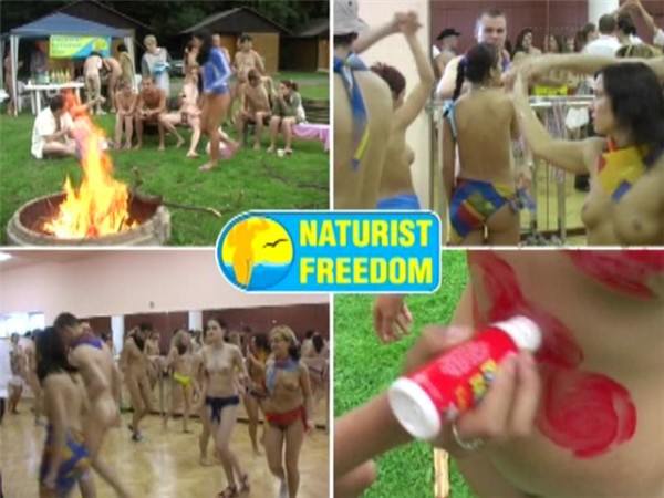 Volleyball - game which naturist outdoors play Volleyball - game which naturist outdoors play