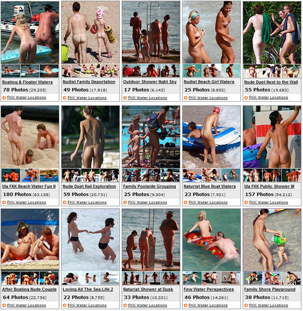 FKK water locations - parents and teens nudists