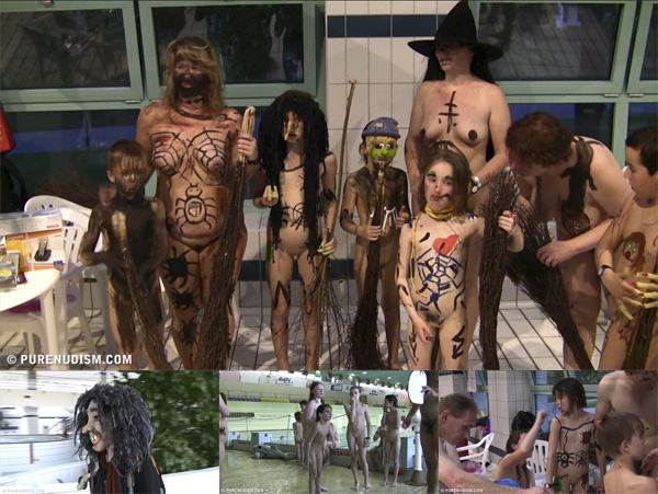 Purenudism HD video - Hellouin's carnival at nudists in the pool Purenudism HD video - Hellouin's carnival at nudists in the pool