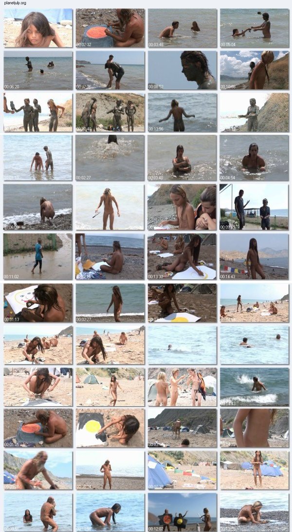 Family nudism - the grandfather and granddaughters nudists on a beach Family nudism - the grandfather and granddaughters nudists on a beach