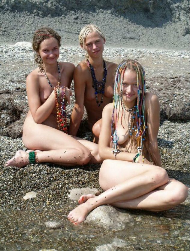 Photo of young girls of nudists on a beach Photo of young girls of nudists on a beach