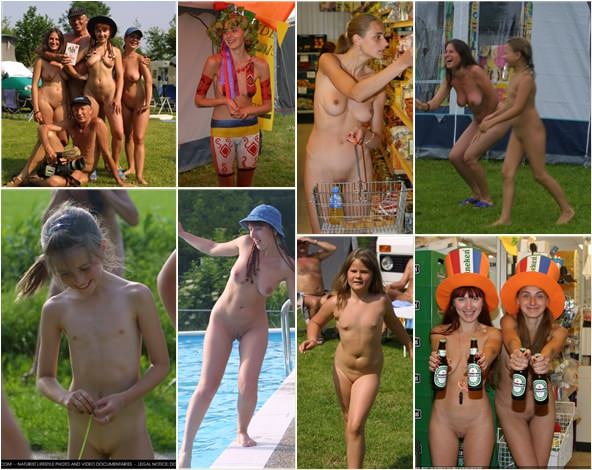 Family nudism photo - naked happy rest